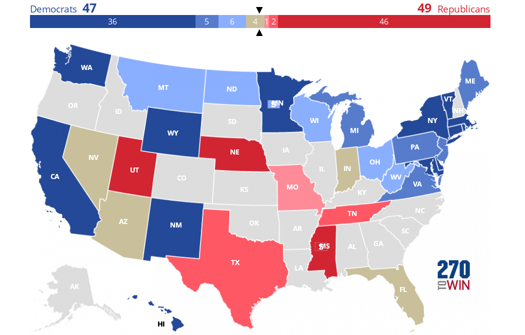 Image result for 2018 senate map
