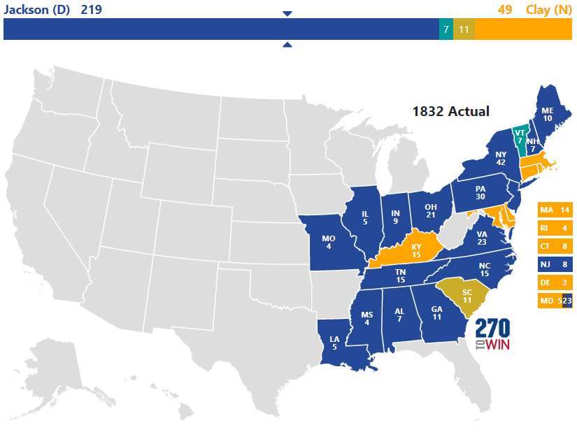 1832 Presidential Election Results