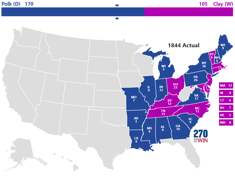 1844 Presidential Election Results