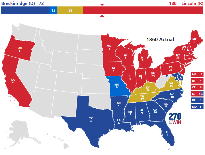 1860 Presidential Election Results