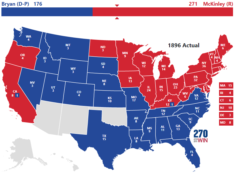 1896 Presidential Election Results