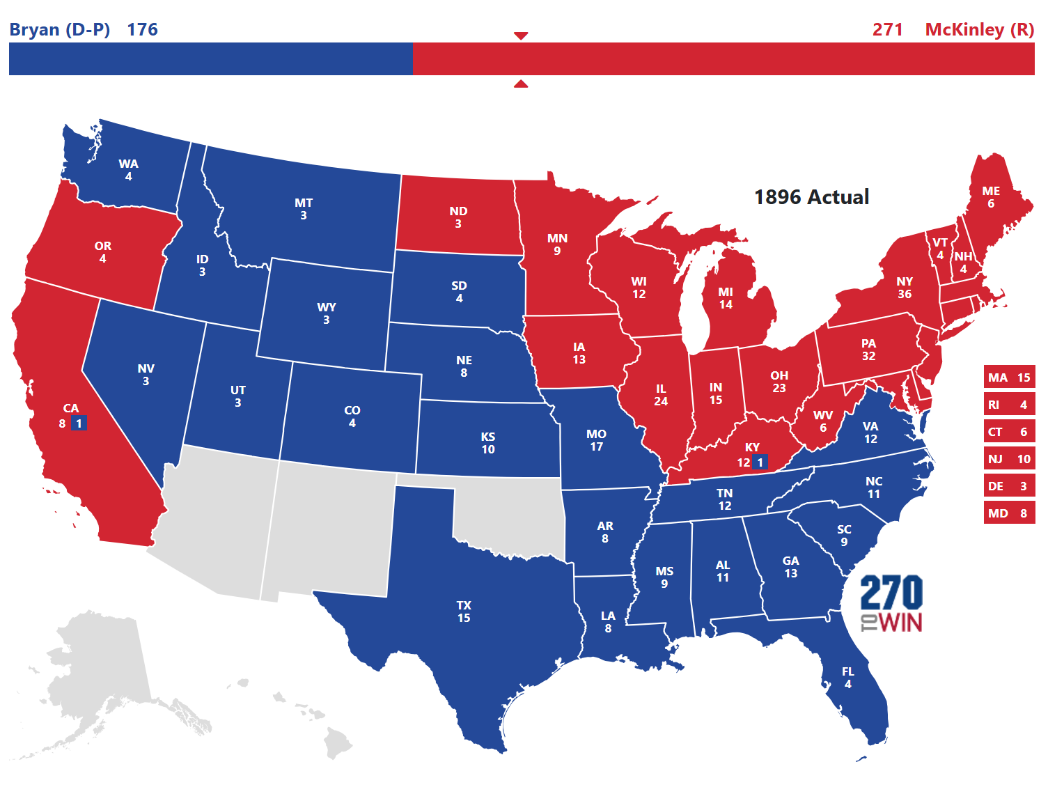 1896 Presidential Election Results