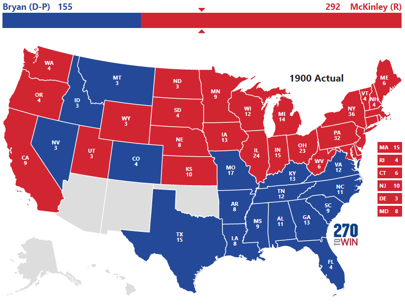 1900 Presidential Election Results