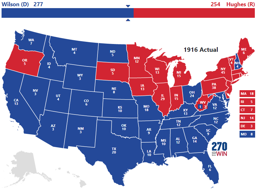 1916 Presidential Election Results