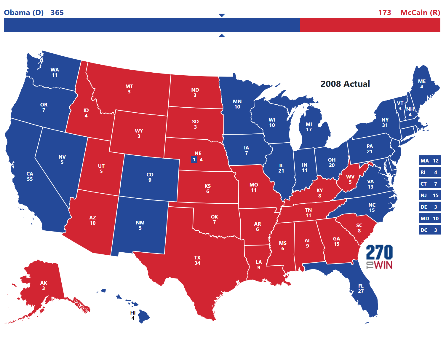 Image result for 2008 electoral map