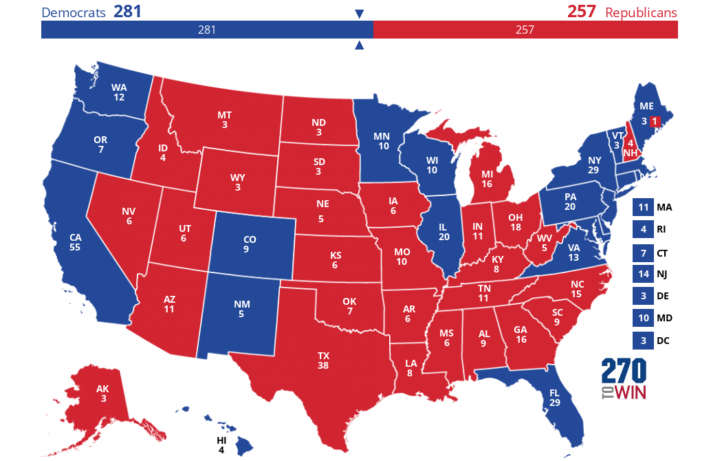 2016美國總統大選最終結果預測