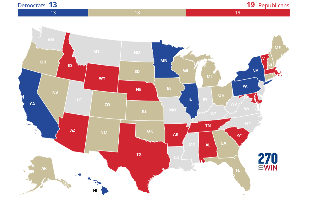 2018 Governor Battleground Map