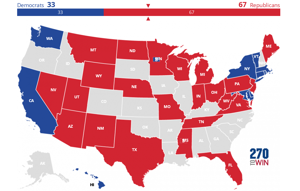 2018 Senate Election Interactive Map