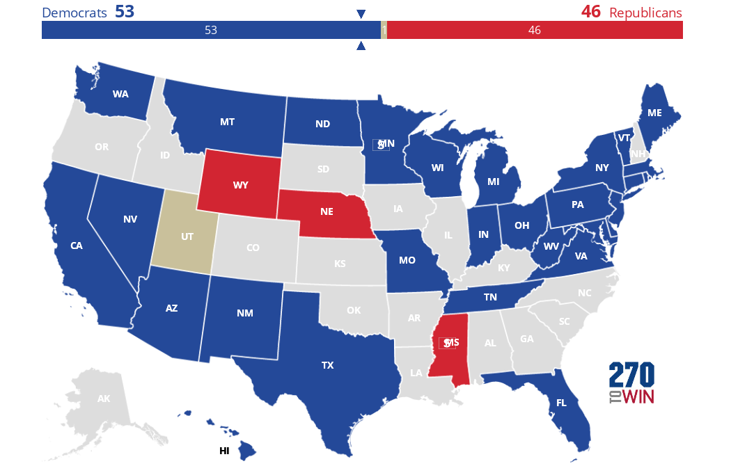 2018 Senate Election Interactive Map