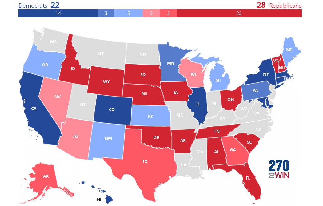 Elections Daily 2022 Governor Ratings