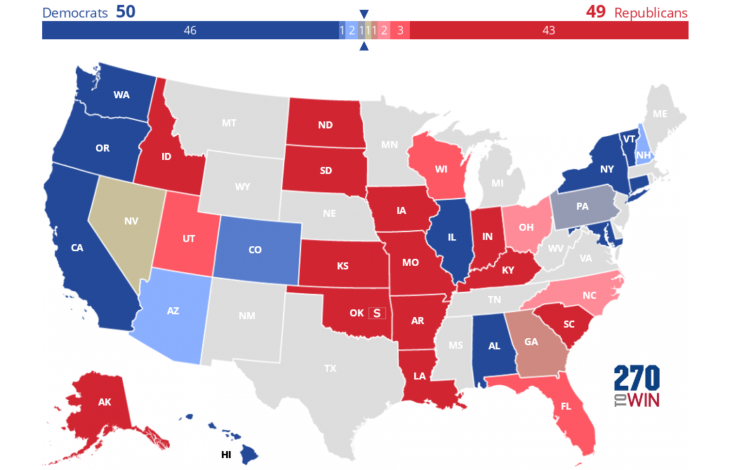 2022 Midterm Election Senate forecast