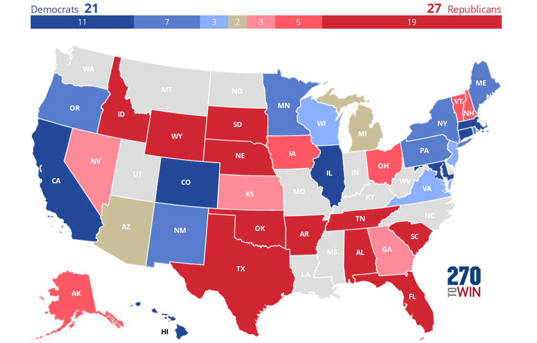 Sabato's Crystal Ball 2025-26 Governor Ratings