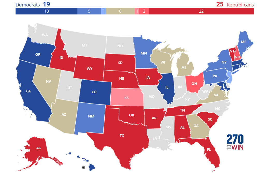 Cook Political Report 2025-26 Governor Ratings