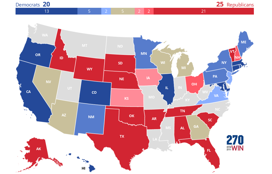 Cook Political Report 2025-26 Governor Ratings
