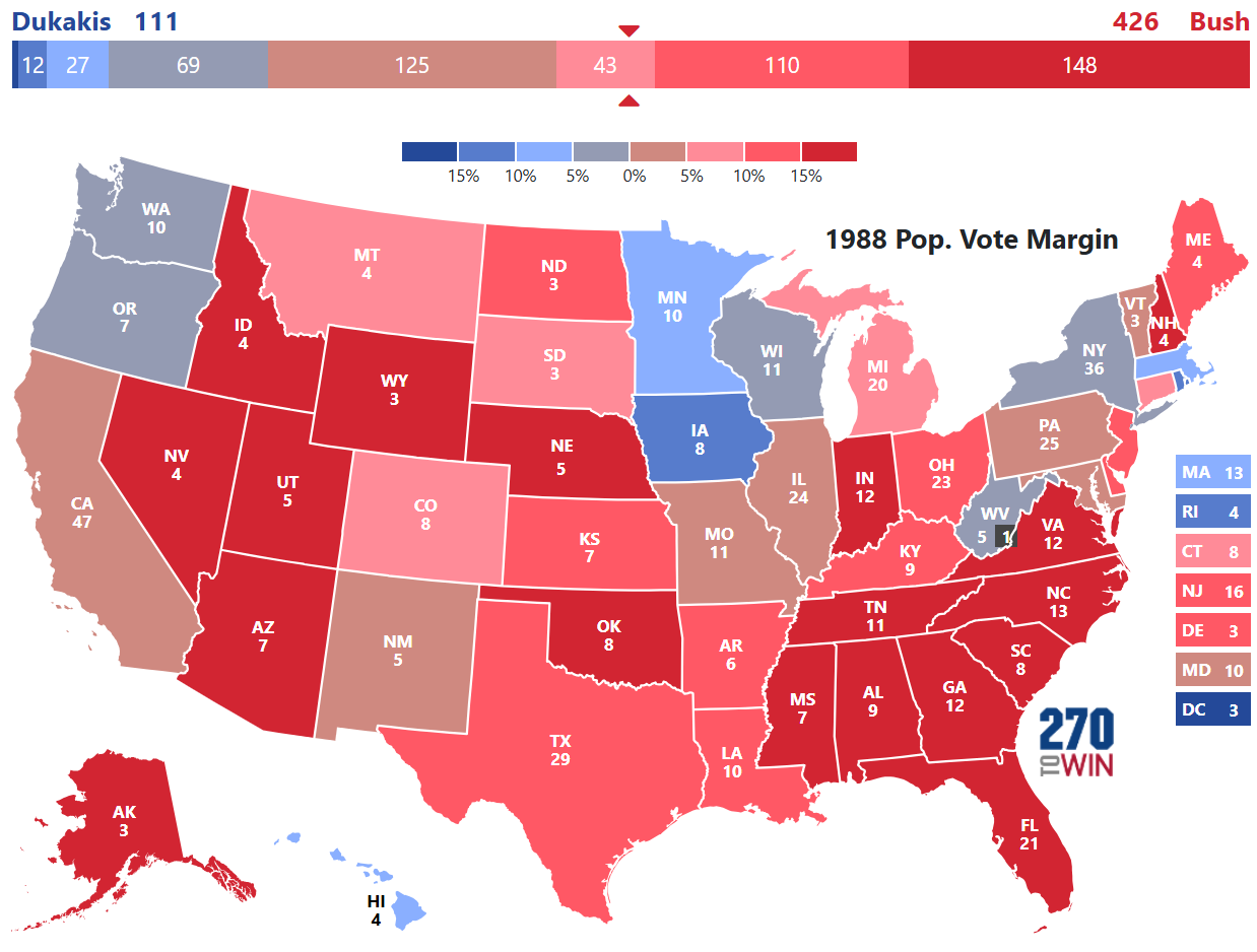 Presidential Election of 1988 - 270toWin