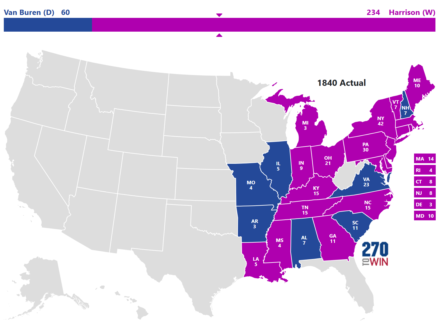 1840 Presidential Election Results