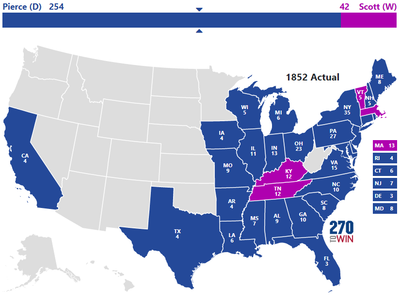 Presidential Election of 1852 - 270toWin