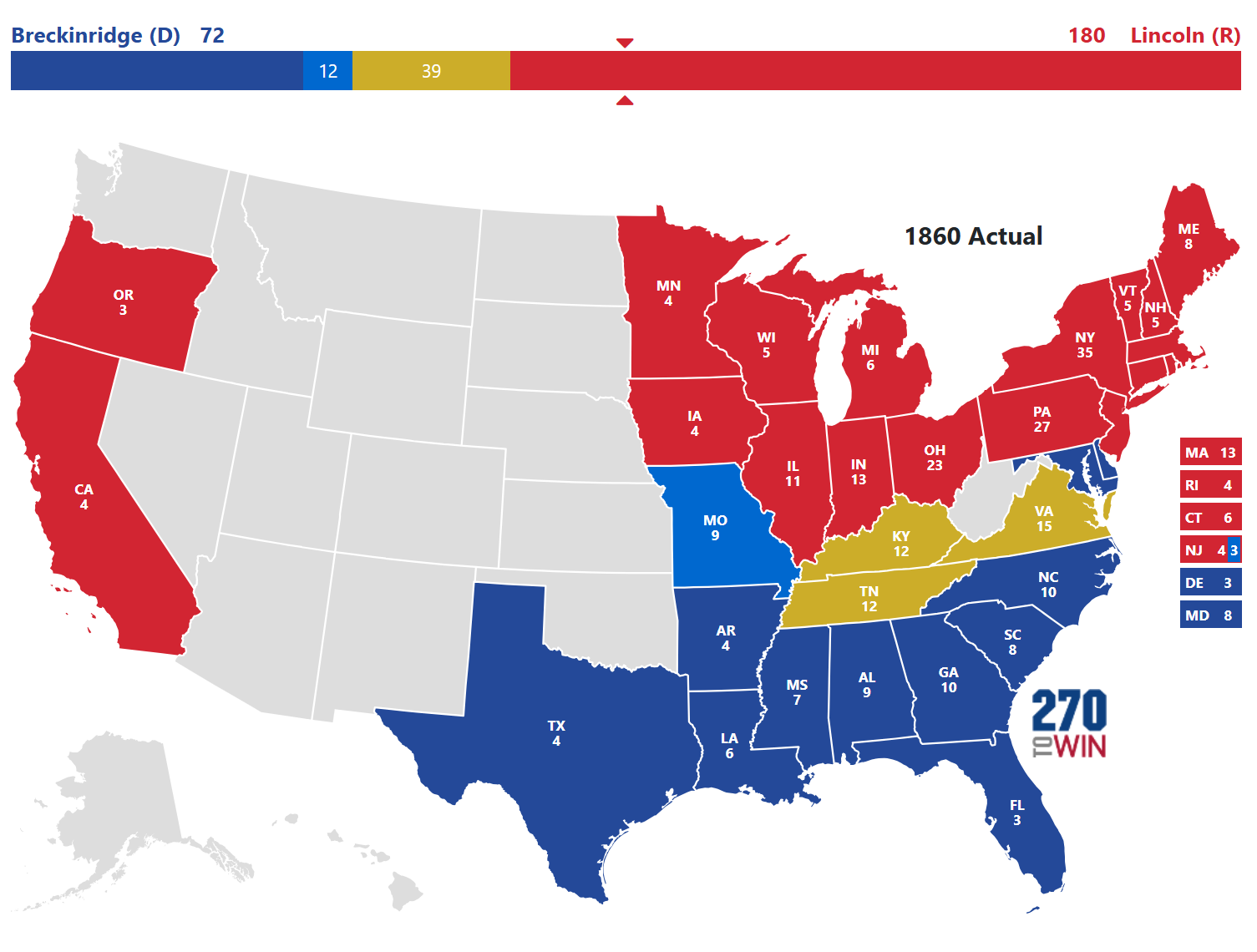 Image result for lincoln elected president in 1860