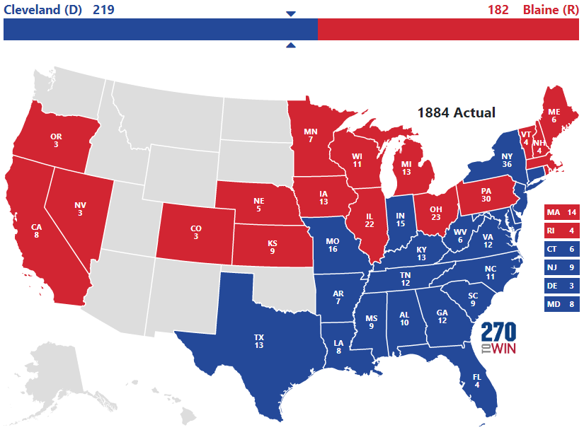 1884 Presidential Election Results