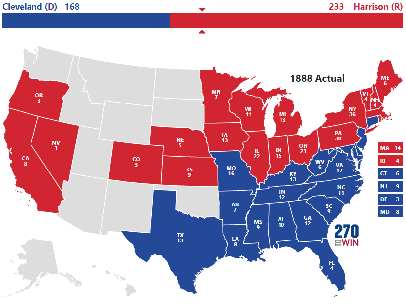 1888 Presidential Election Results