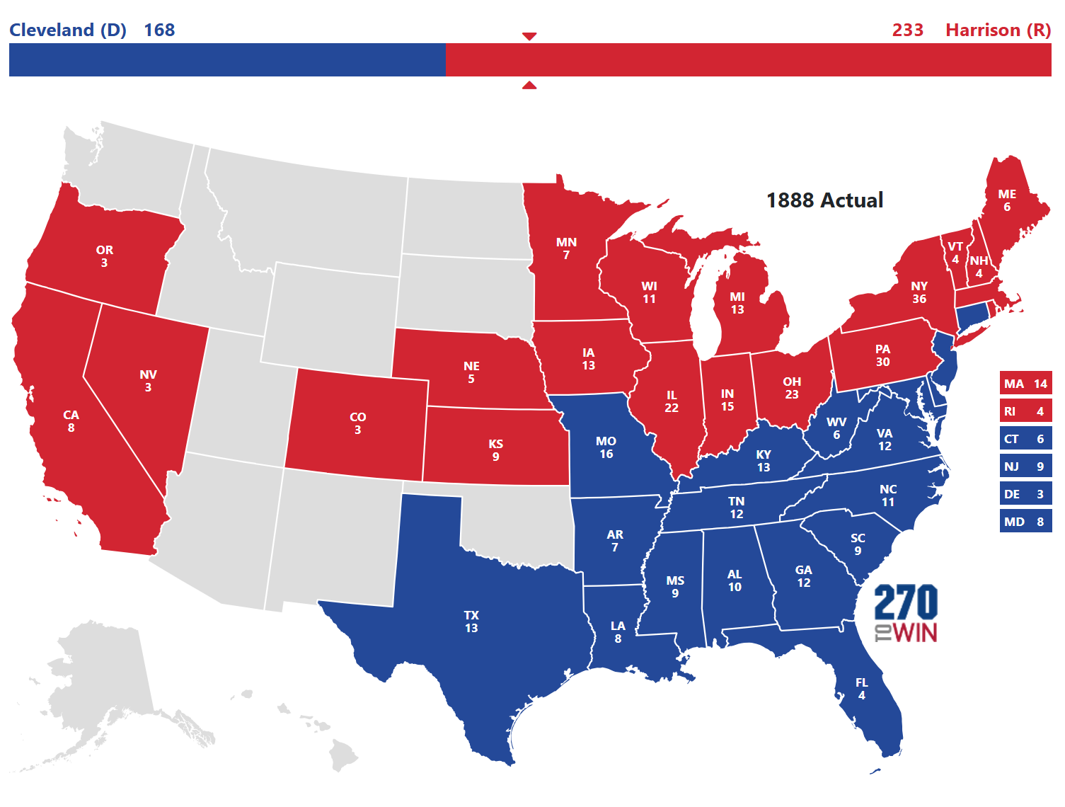 1888 Presidential Election Results