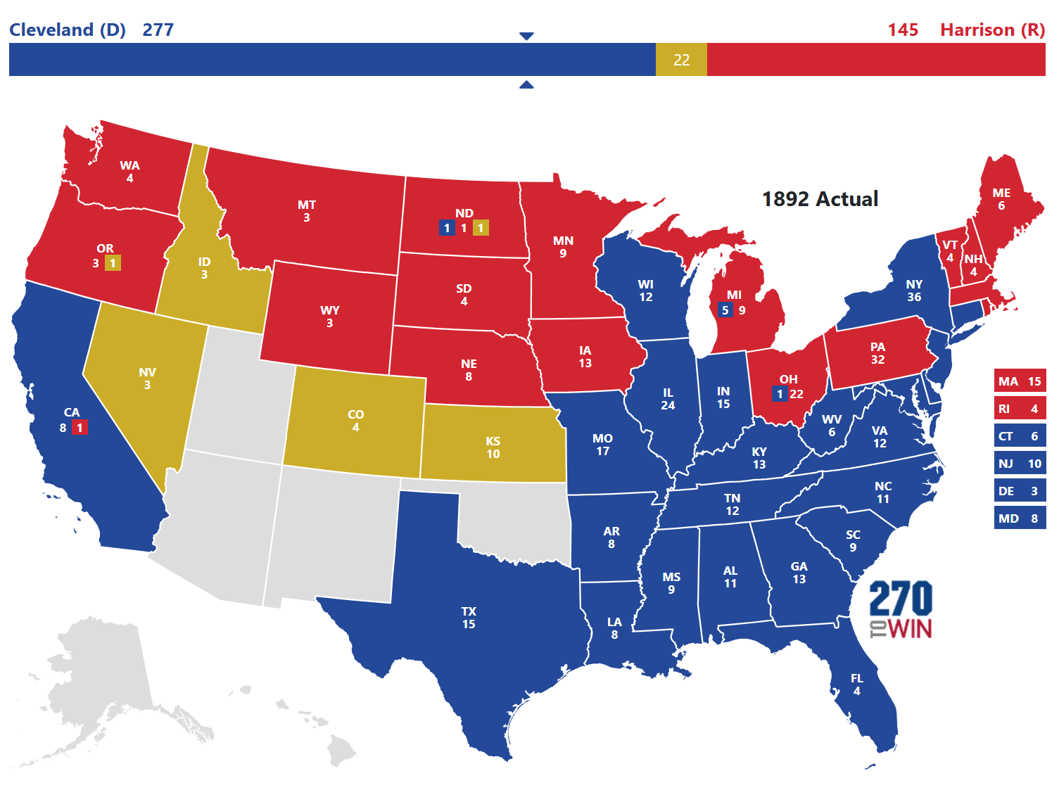 1892 Presidential Election Results