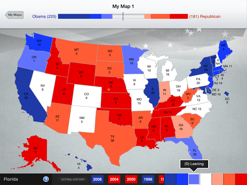 Create and save your own 2012 election scenarios