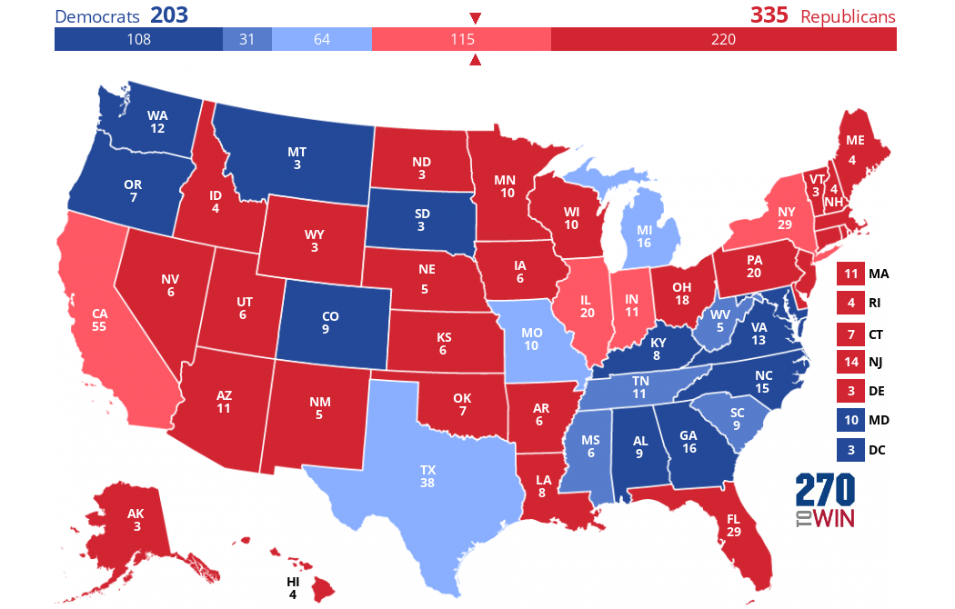 Red State And Blue State Map 2024 United States Map