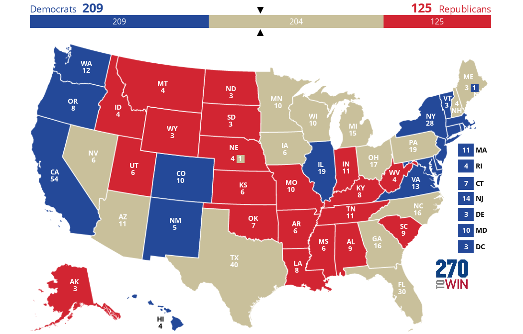 270toWin 2024 Presidential Election Interactive Map