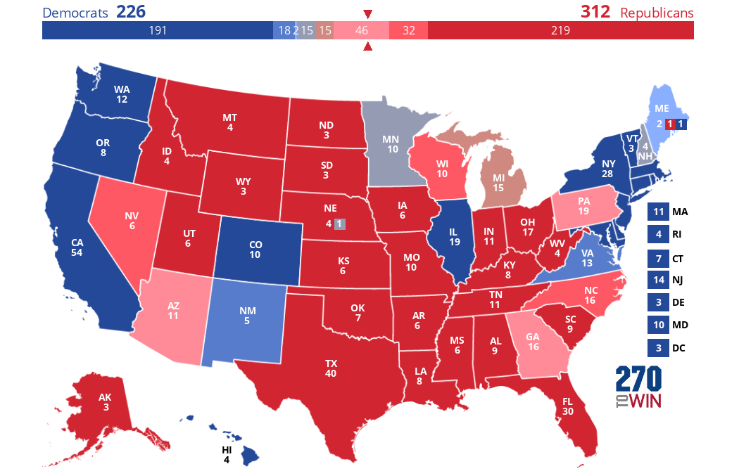 270toWin - 2024 Presidential Election Interactive Map