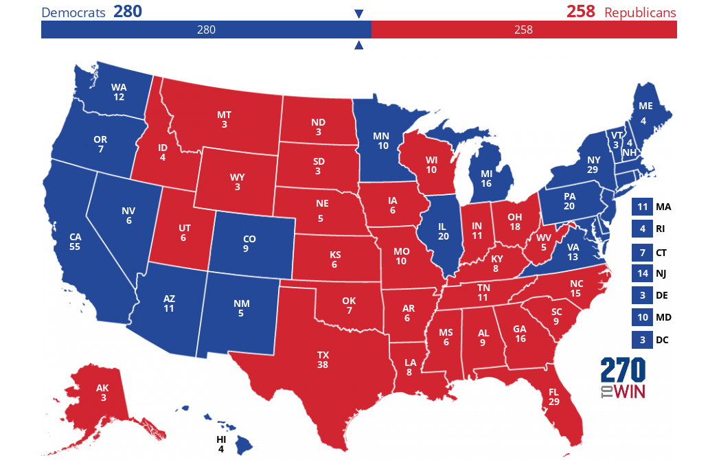 270toWin - 2024 Presidential Election Interactive Map