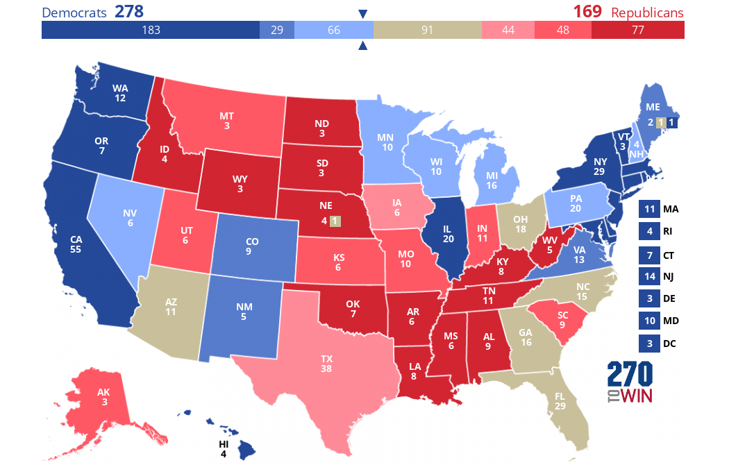 red and blue states map 2020 2020 Presidential Election Interactive Map red and blue states map 2020