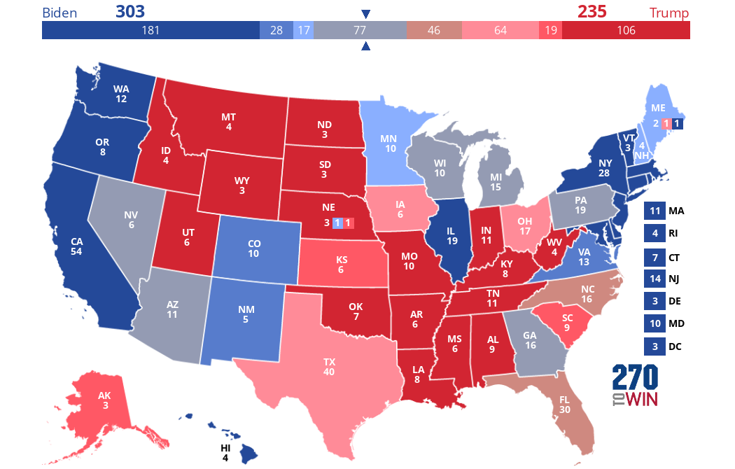 2020 Presidential Election Margin of Victory 270toWin