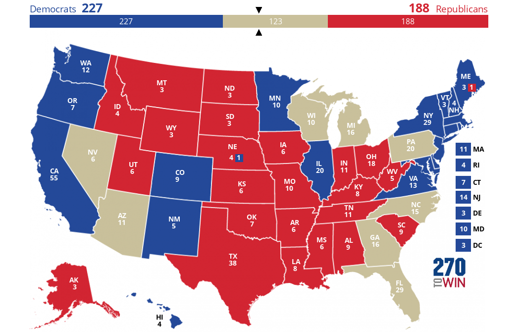 Colorado 2022 Election Calendar Competitive Presidential Election States: 2020 Vs. 2016 - 270Towin