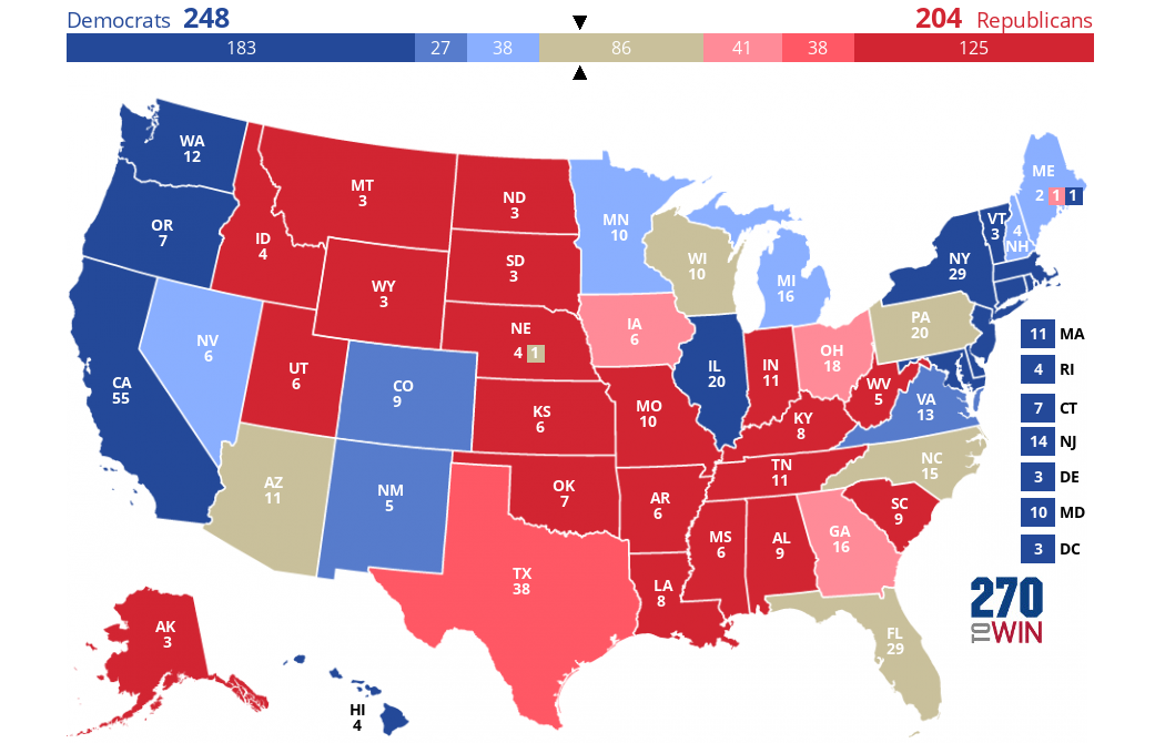 Image result for 2016 electoral map