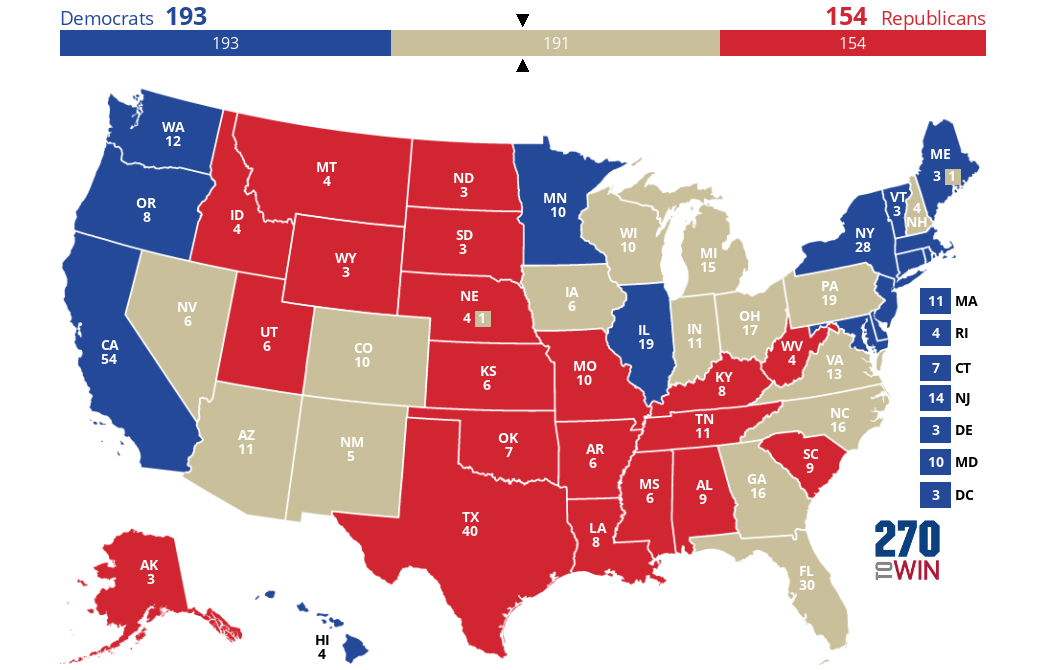 Stå på ski Konfrontere Indica Blue and Red States - 270toWin