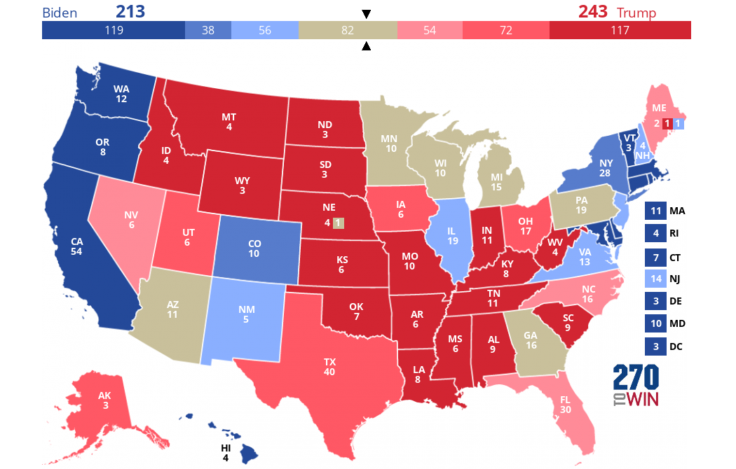 2024 Electoral Map Based on Polls