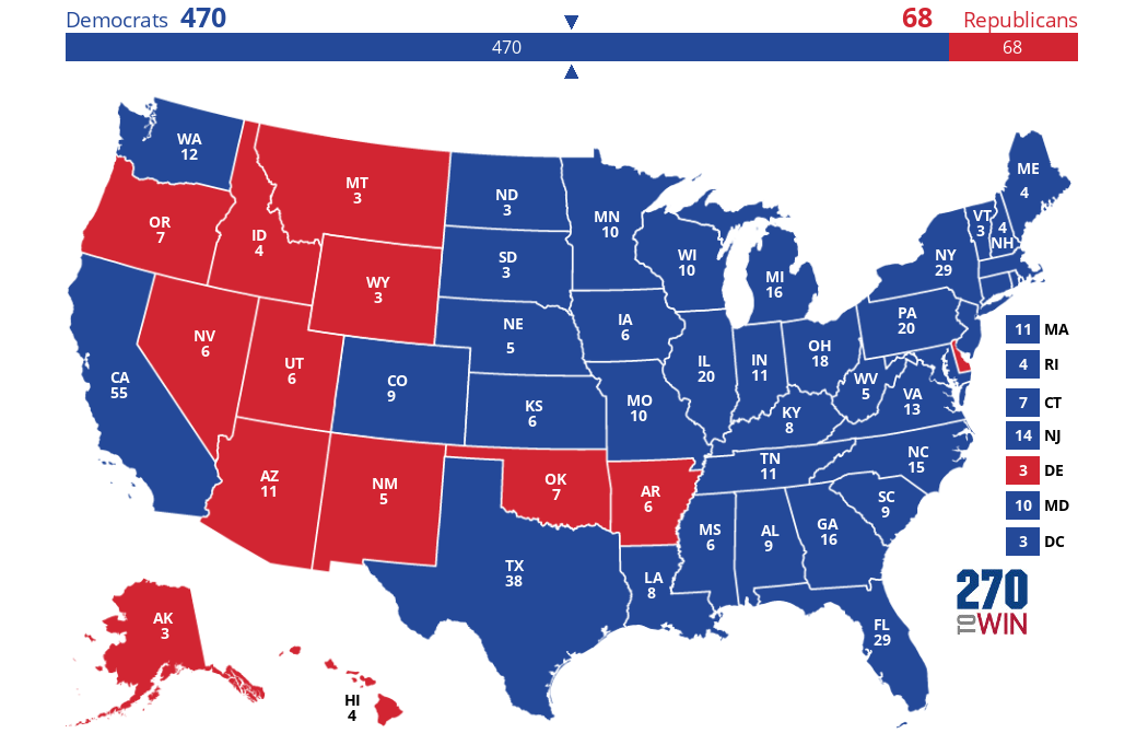 Election 2020 Map : 2020 Senate Election Interactive Map / Joe biden has been elected president of the united states, after his projected victory in pennsylvania took him over the winning line.
