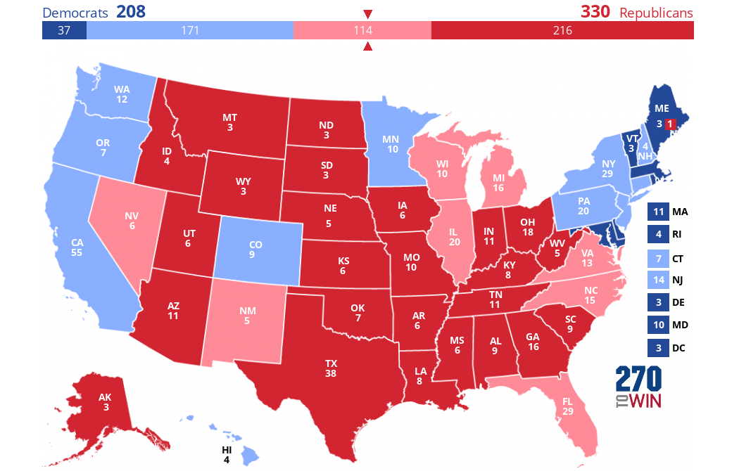 2024 Electoral Map Frontloading hq the electoral college map (11/4/20