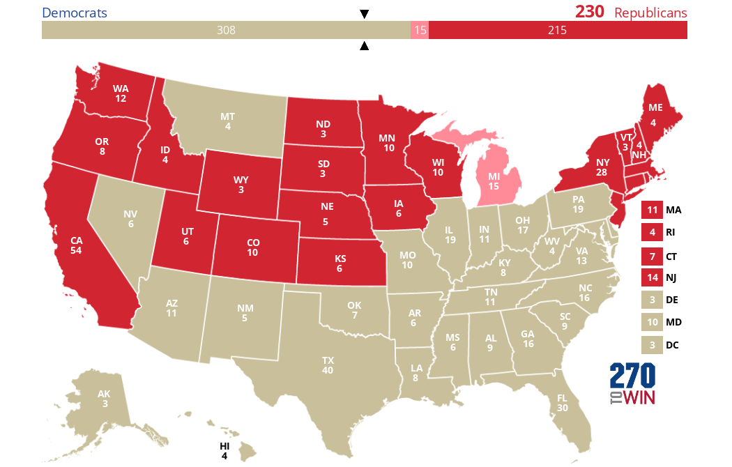 2024 Red Blue State Map United States Map