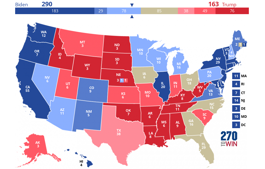 2020 Presidential Election Electoral Votes Map