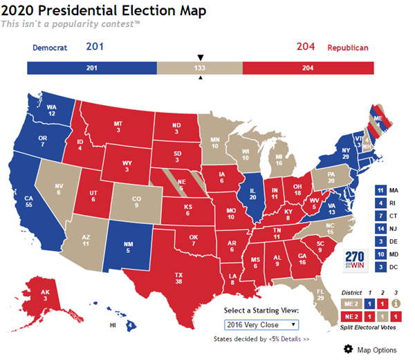Updated Features in the 270toWin Electoral Map