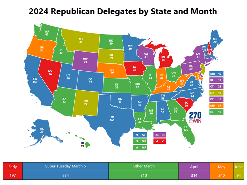 Primary Delegates By State Map Franny Antonietta