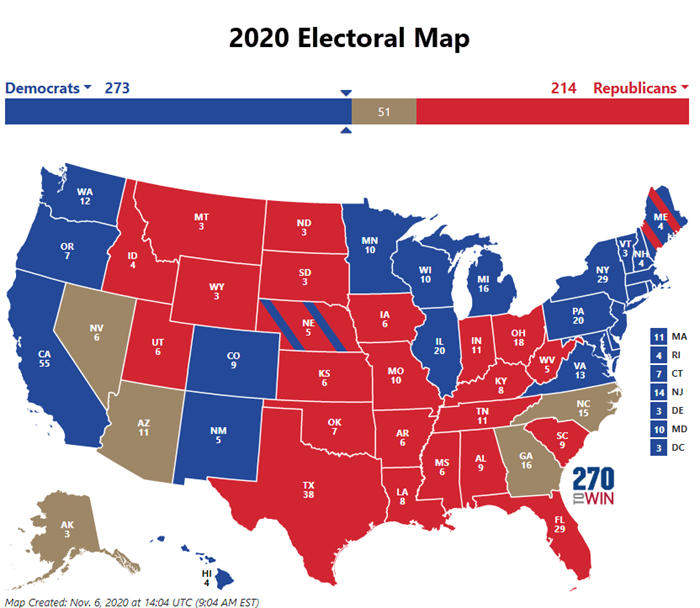 Biden Elected as Pennsylvania Puts Him Across 270 Electoral Votes ...