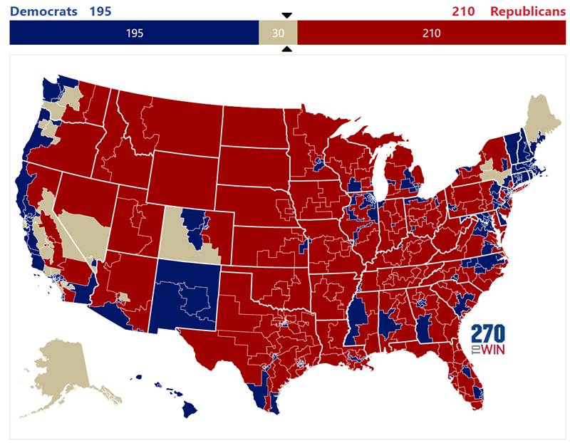 Updating the Battle for Congress Both Chambers Remain Undecided 270toWin