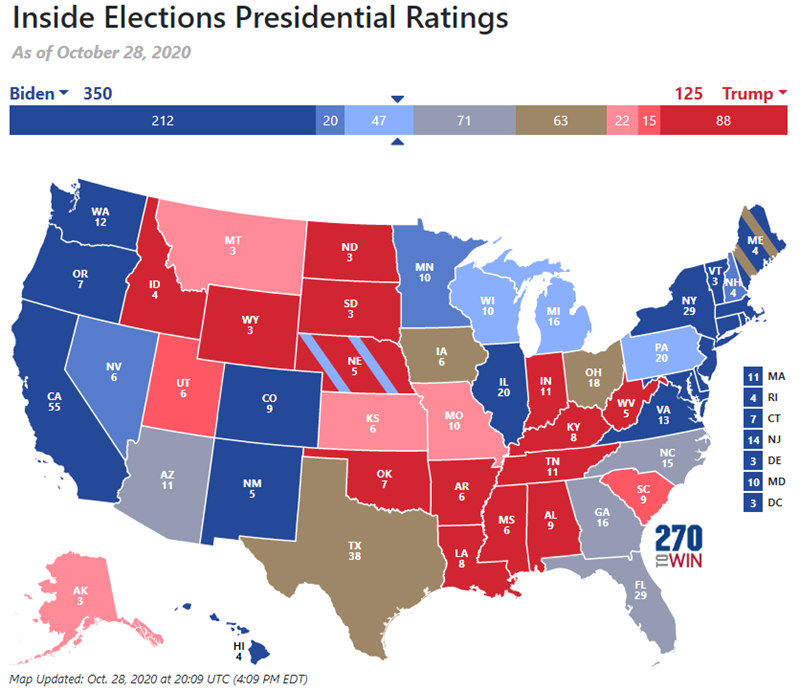 Inside Elections Updates Outlook for President, Senate and House 270toWin