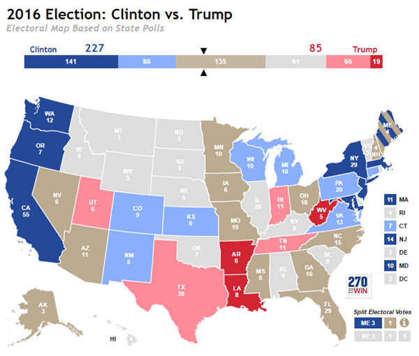 Current Polls By State Map Updated Electoral Map Based on Polls