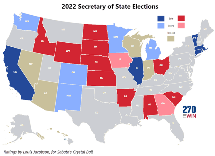 2022 Midterms Secretary of State Elections 270toWin